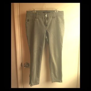 Torrid zipper ankle olive green jeans